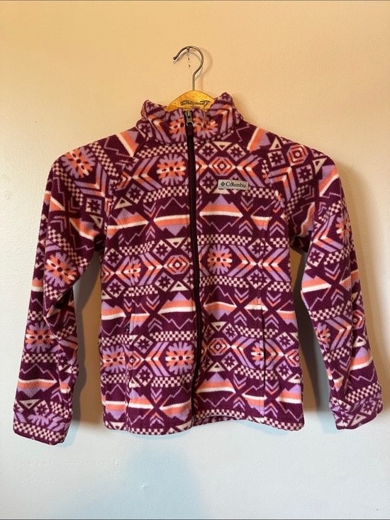 Columbia Other - Columbia Purple & Pink Aztec Full-Zip Fleece Jacket Kids M